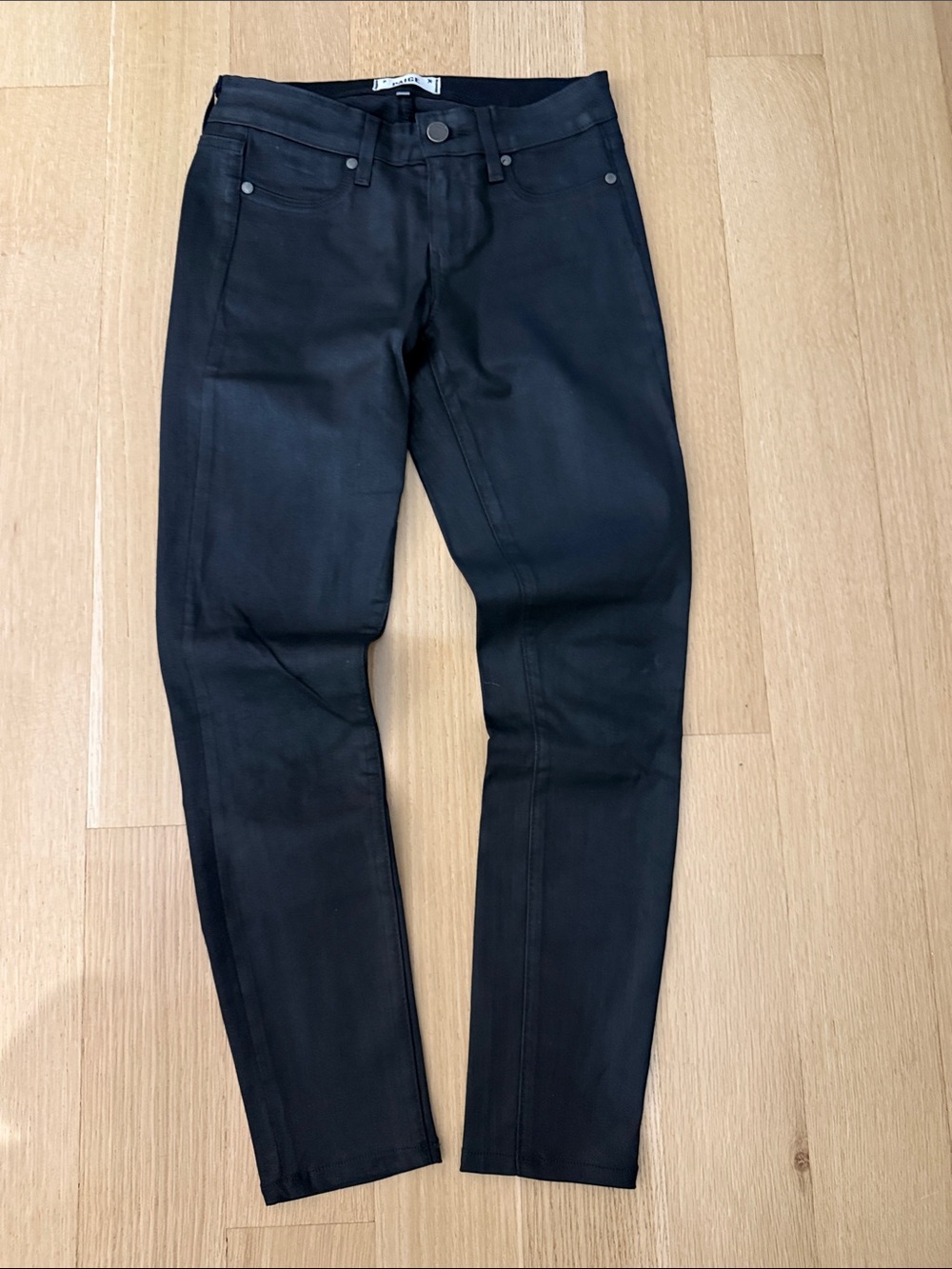 Women’s Paige Black Verdugo Ankle Slim Coated Jeans